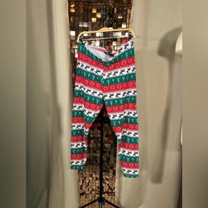 George Holiday Style Leggings Red Green White Waist 17-18